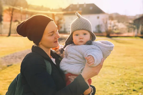 Happy family spend time together outdoors.