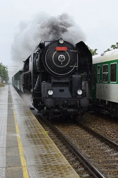 Historic steam train. Specially launched Czech old steam train for trips and for traveling.