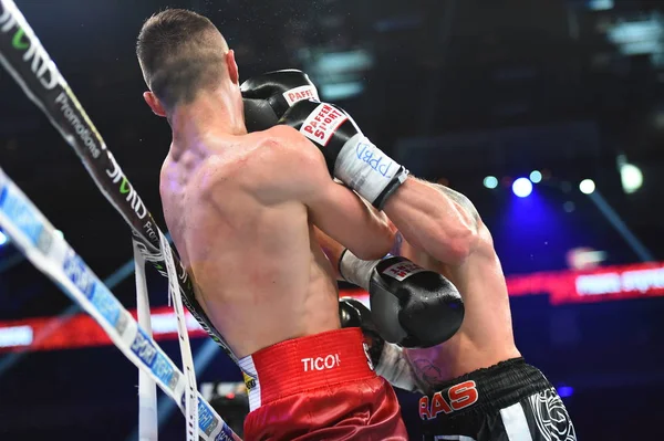 An unidentified boxers in the ring during fight for ranking points