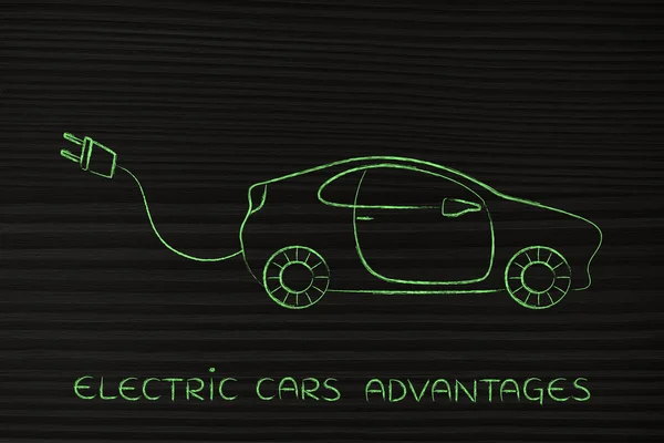 Electric and hybrid cars: vehicle with big funny plug