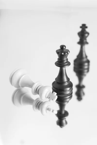 Chess photographed on a mirror