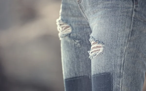 Fashion holes in jeans