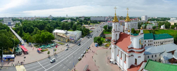 Panoramic view from above on Lenin Street, Vitebsk, Belarus