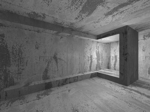 Dark concrete room interior.