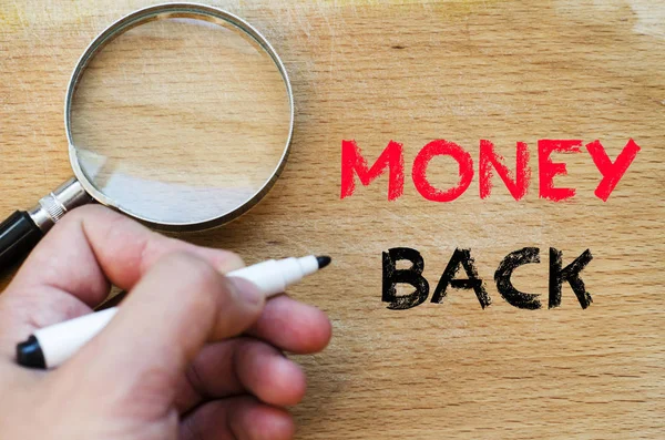 Money back text concept