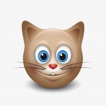 Улыбка кота emoji — стоковый вектор #129682658