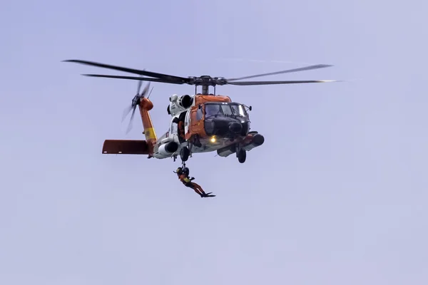 Coast Guard helicopter performing at 2016 Huntington Beach Air Show