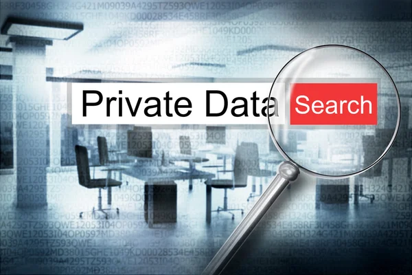 Reading private data browser search alert 3D Illustration