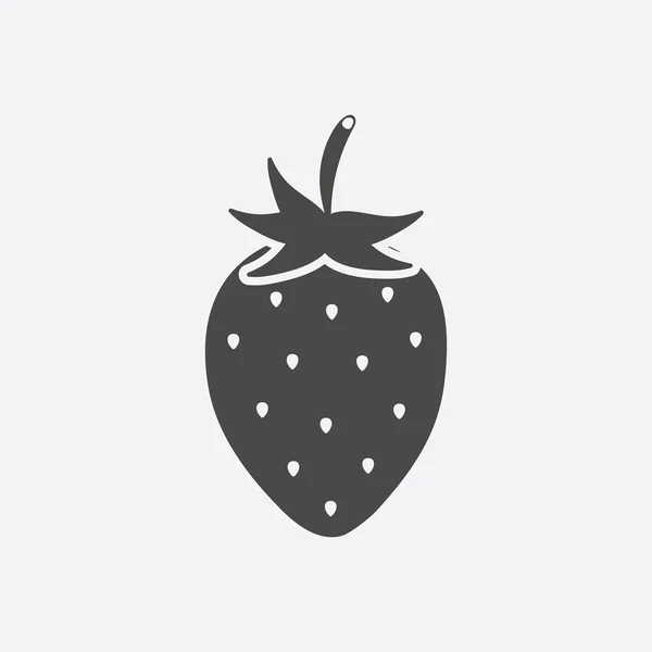 Strawberry icon black. Singe fruit icon.