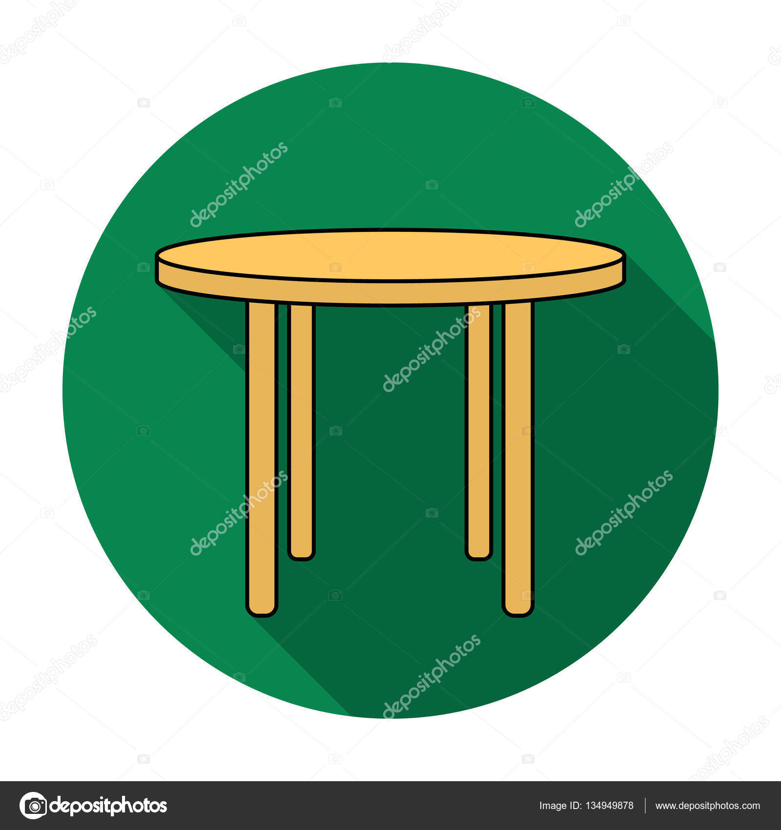 Wooden Round Table Icon In Flat Style Isolated On White Background Wooden Round Table Icon In Flat Style Isolated On White Background Furniture And Home Symbol Stock Vector Ilration By Pandavector