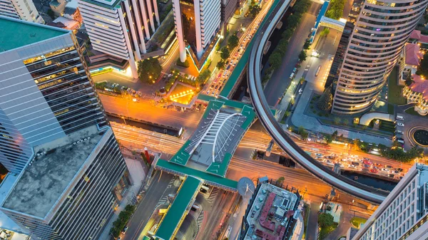 City road interchanged top view, Bangkok city