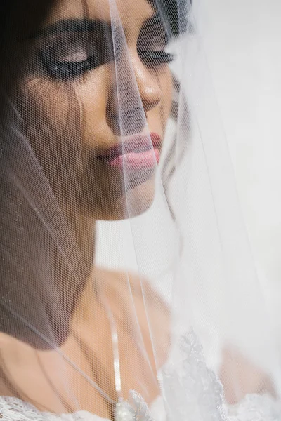 Beautiful bride under veil