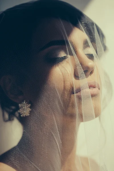 Beautiful bride under veil