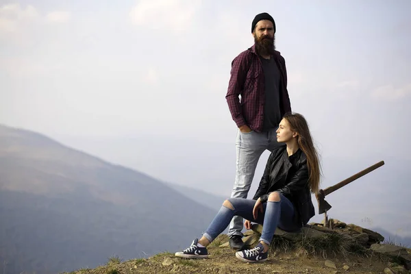 Couple on mountain top