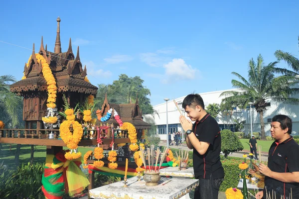 Thai people  to respect the spirit to pray for good luck