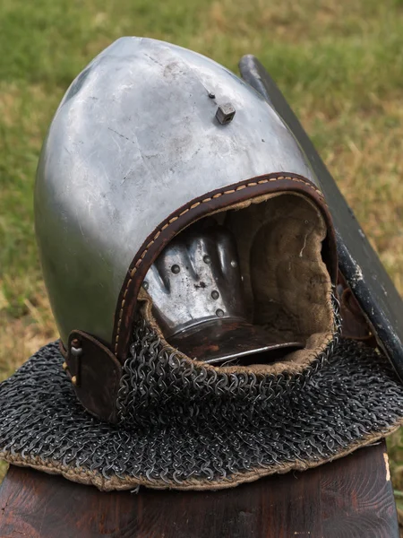 Silver and Metallic Knight Helmet