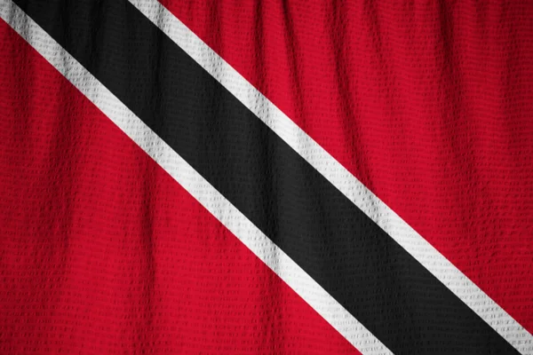 Closeup of Ruffled Trinidad and Tobago Flag, Trinidad and Tobago Flag