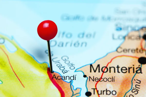 Acandi pinned on a map of Colombia