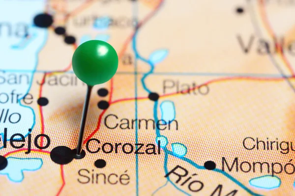 Corozal pinned on a map of Colombia