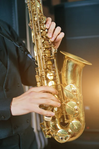 Musical instrument sax close-up