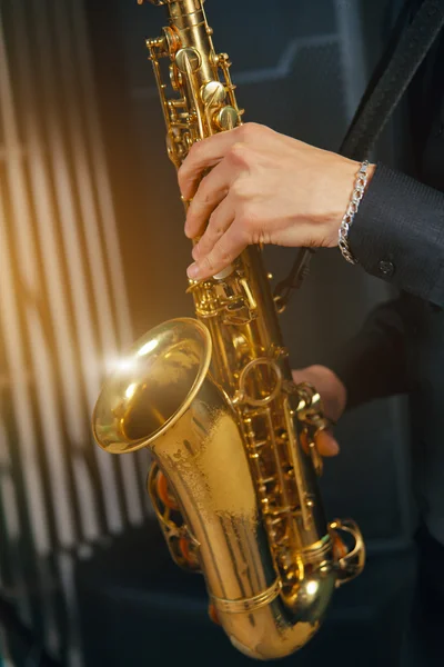 Musical instrument sax close-up