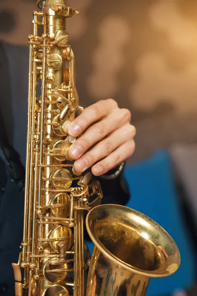 Musical instrument sax close-up