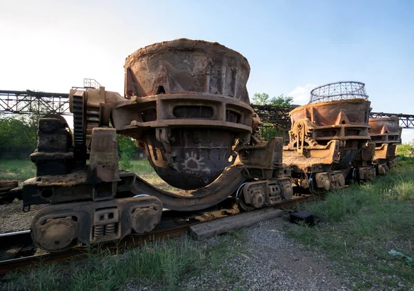 Industrial landscape in Ukraine. Metallurgical plant. steelworks, iron works. Heavy industry. Ecology problems, atmospheric pollutants.