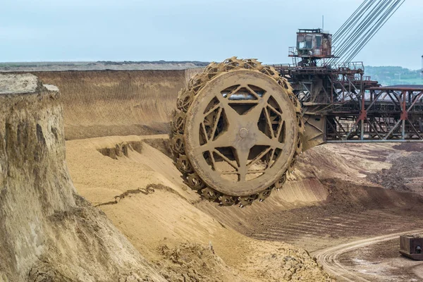 Biggest excavator in the world working, Bagger 228, Ukraine. Big mine, develop mineral resources, excavator digs, metallurgy in Ukraine