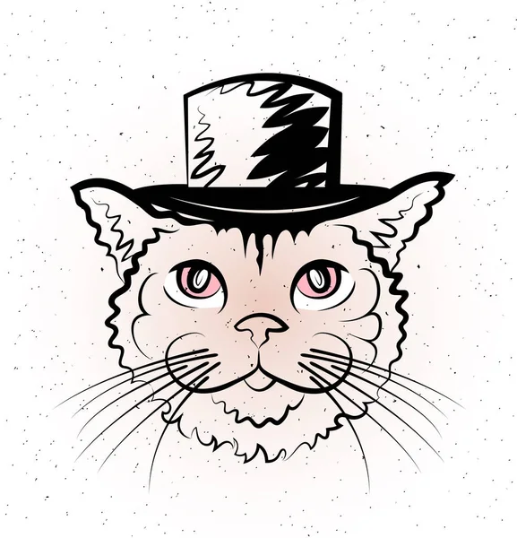 Sketch of cat in hat