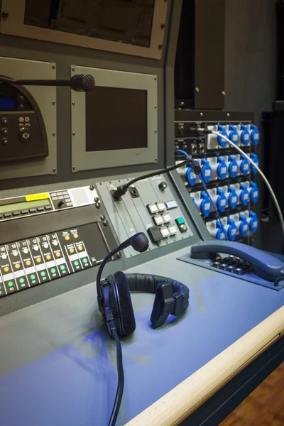 Headphone in Sound Engineer Mixing Control Room Music Studio