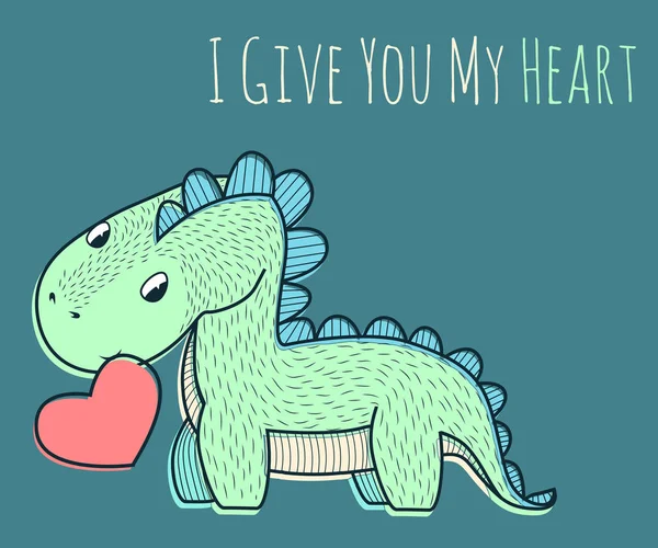 dinosaur with a heart