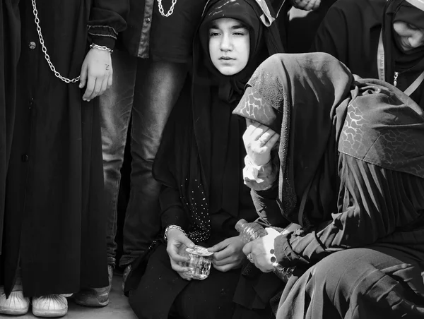 Turkish Shia women mourn during an Ashura procession in Istanbul