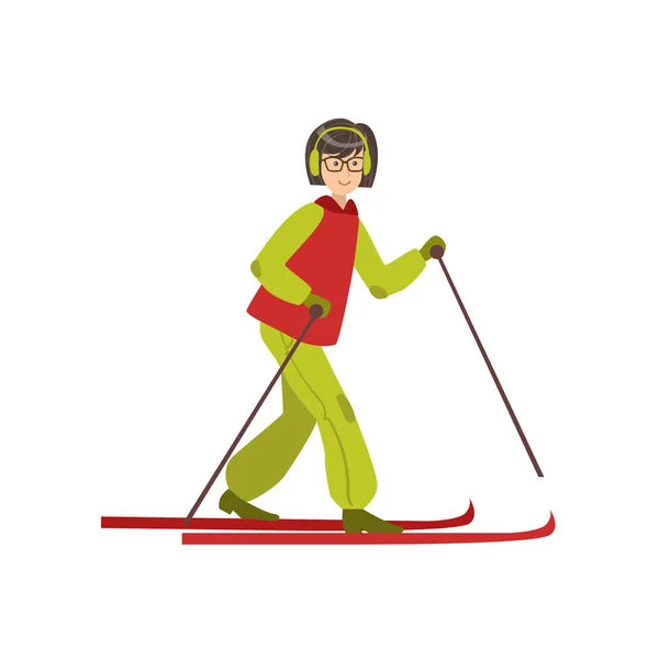 Woman Skiing Winter Sports Illustration