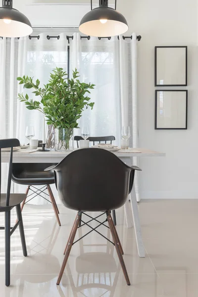 Modern dinning room with black modern chair