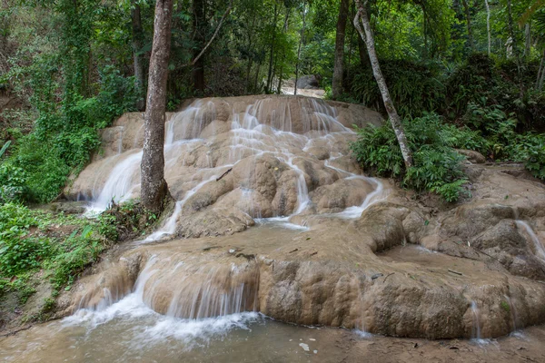 Beautiful sticky waterfall in jungles of Northern Thailand.