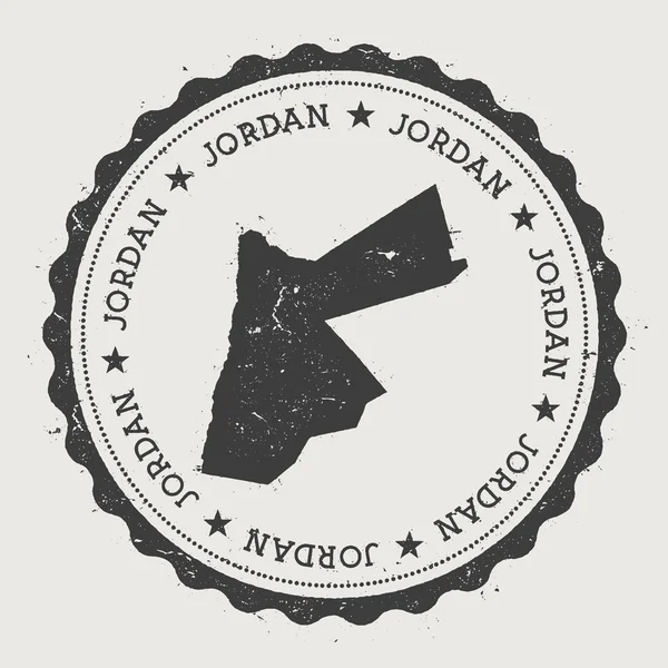 Jordan hipster round rubber stamp with country map.