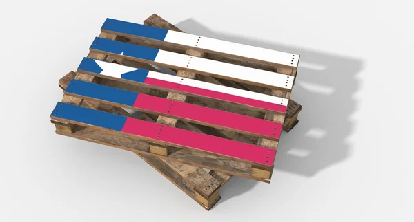 3D pallet wood with image flag Texas