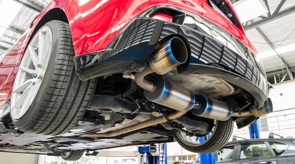 Sportive mufflers. Round Car Exhaust Pipe chromed made of stainl