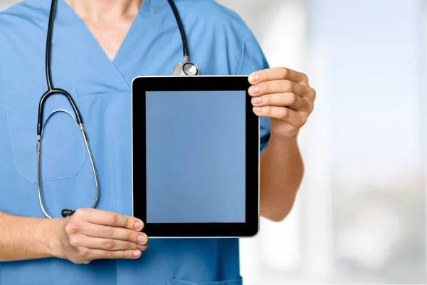 Doctor working with tablet pc