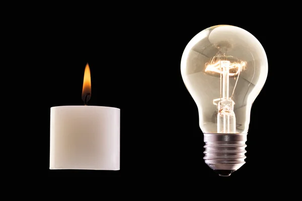 Candle and halogen lamp