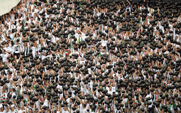 Legia Warszawa football supporters.