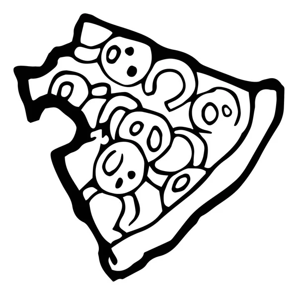 Pizza blanco y negro Imágenes Vectoriales, Ilustraciones Libres de