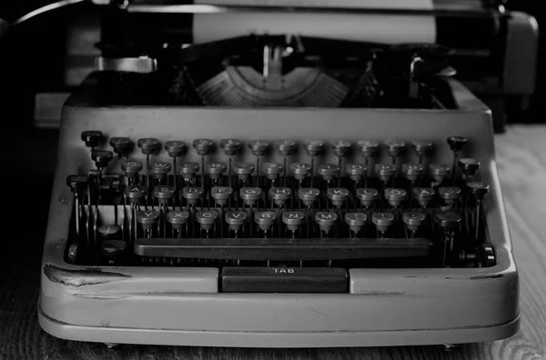 Black and white retro typewriter letter