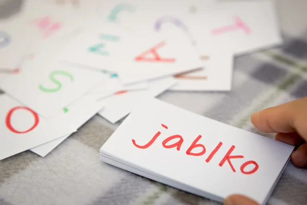 Czech; Learning the New Word with the Alphabet Cards; Writing AP
