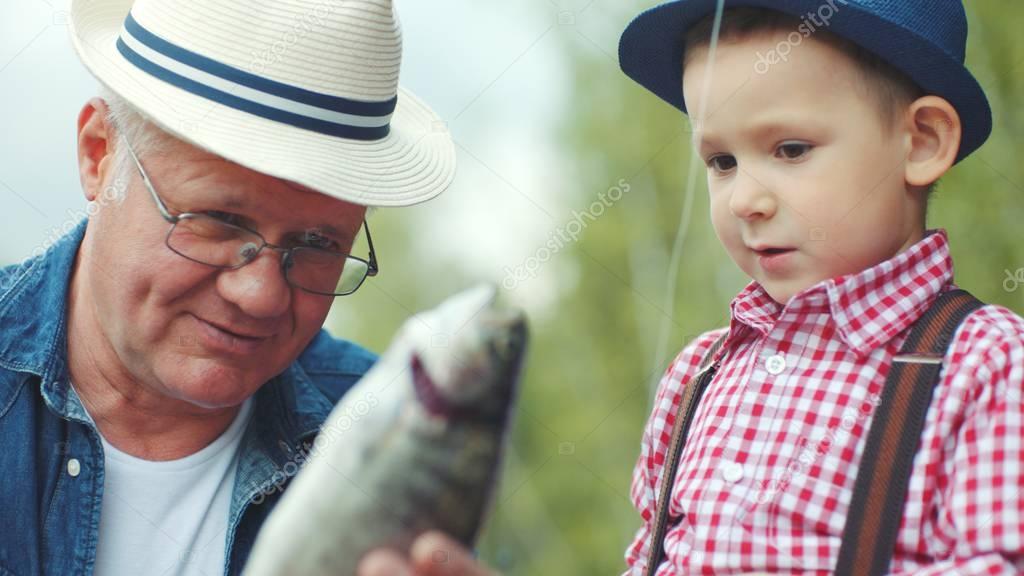 Grandpa catches