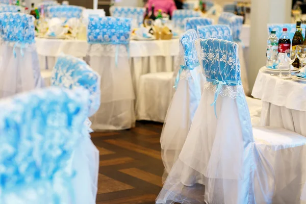 Beautiful blue chair decoration for wedding