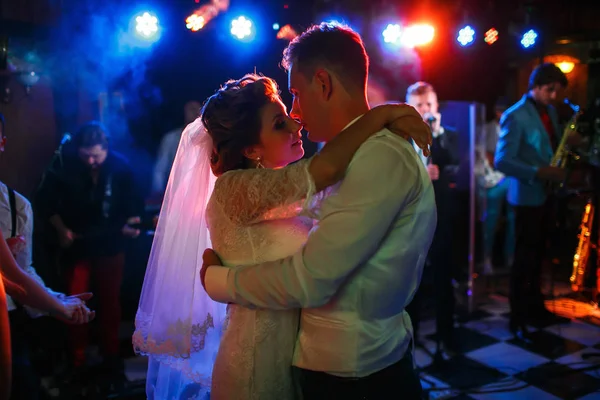 The first dance by brides on the dancefloor