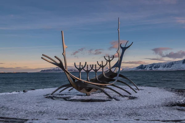 Sun Voyager (Icelandic: Solfar), landmark sculpture of Reykjavik, Iceland