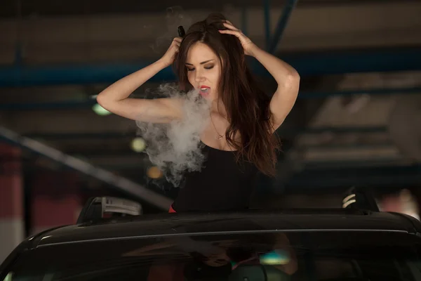 Sexy woman smoking