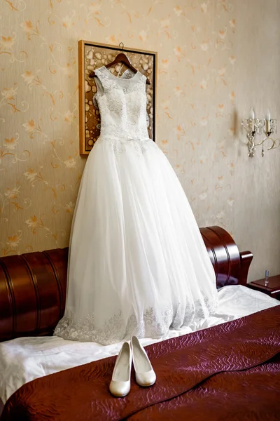 The bride\'s room with the wedding dress